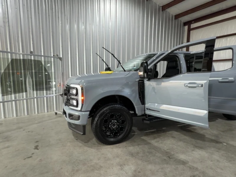Grey Ford pickup truck with front window tinting College Station area